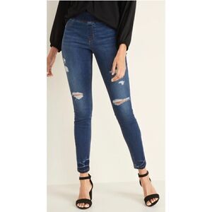 Old Navy Dark Indigo Wash Rockstar Mid-Rise Super Skinny Jeggings in Juliette